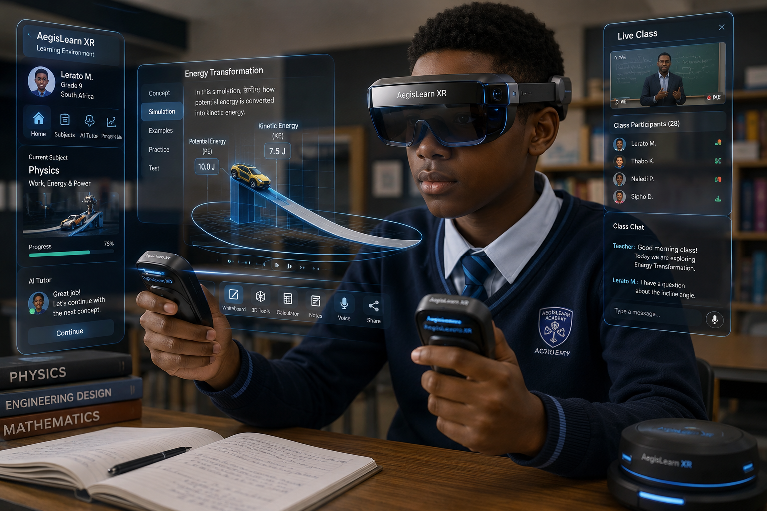 AegisLearn XR student learning environment